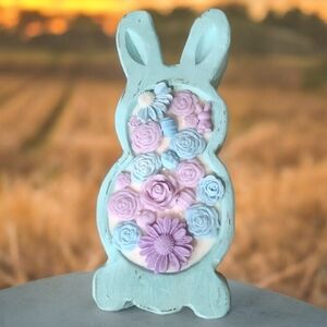 Handcrafted Pastel Floral Bunny Decor